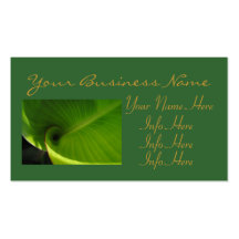 Green Leaf Swirl Business Card Template