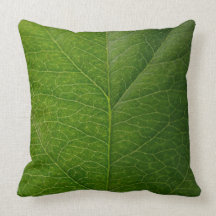 Green Leaf Throw Pillows