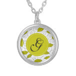 Green leaves and spiral with "G" monogram Pendant