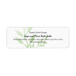 Green Leaves Bath Spa Products Label