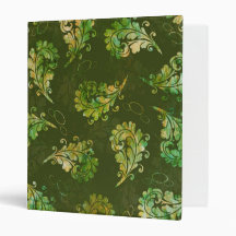 Green Leaves Batik Print Binder