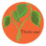 Green leaves Thank You Sticker