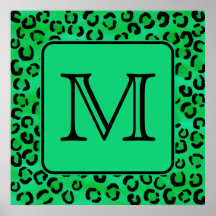 Green Leopard Print with Custom Monogram.