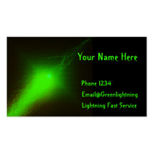 Green Lightning Business Card Templates