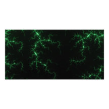 Green Lightnings - fractal design Picture Card