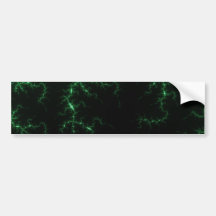 Green Lightnings on Black - fractal design Bumper Stickers