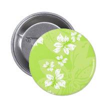 Green Lilly Pattern Button