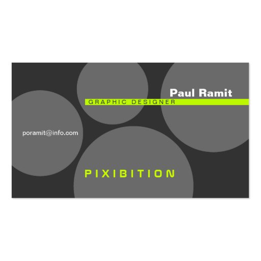 Green Line & Grey Circle Retro Business Card