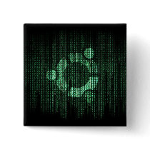 Green Linux Terminal Pinback Button