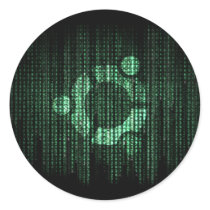Green Linux Terminal Round Stickers