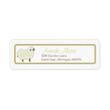 Green Little Lamb Address Label