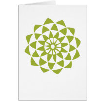 Green Lotus Flower Card