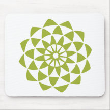 Green Lotus Flower Mouse Pads
