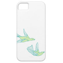 Green Love Birds IPhone Cover iPhone 5 Cases