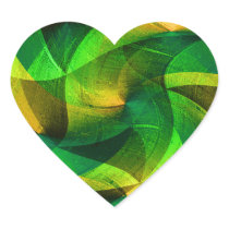 Green Love_ Heart Stickers