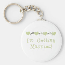 Green Love Hearts Future Bride Tshirts and Gifts Key Chain