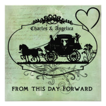 Green Love Letter This Day Forward Wedding Invitet