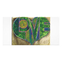 Green Love Picture Card