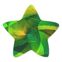 Green Love_ Star Sticker