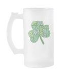 Green Lucky Irish Charm Shamrock mugs