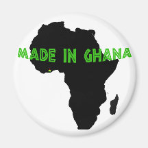 Green Made in Ghana Fridge Magnet