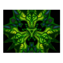 Green Man Goblin – Emerald and Gold Mask Postcards