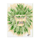 green man greetings postcard