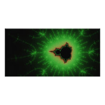Green Mandelbrot Explosion Personalized Photo Card