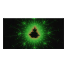 Green Mandelbrot Set Photo Greeting Card