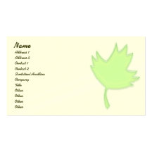 Green Maple Leaf Profile Card Business Card Template