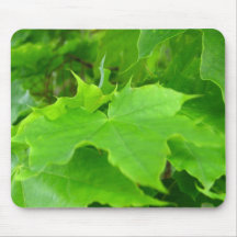 Green Maple Mouse Pads