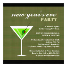 Green Martini Invitations