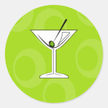 Green Martini Stickers