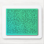 Green Maze Mouse Pads