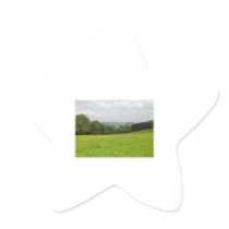 Green meadow. Countryside scenery. Custom Star Sticker