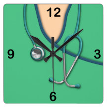 Green Medical Scrubs Clock