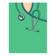 Green Medical Scrubs Post Cards
