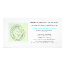 Green Mermaid BB Shower Invite Custom Photo Card