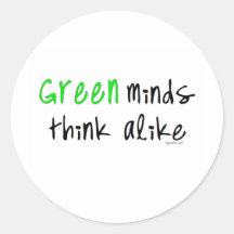 Green minds thnk alike sticker