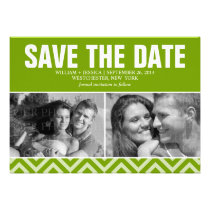 Green Modern Wedding Save the Date invitations