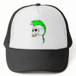 green mohawk skull hats