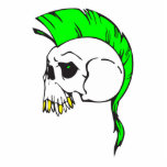 green mohawk skull cut out
