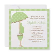 Green Mom To Be Baby Shower Invitations
