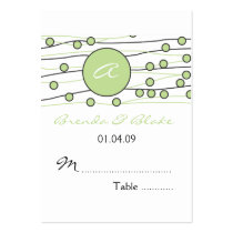 Green Monogram Wedding Table Seating Cards business cards