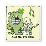 Green Monster Goat Shamrock Cartoon Magnets