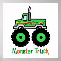 Green Monster Truck Print