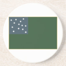 Green Mountain Boys and the Vermont Republic Flag Beverage Coaster