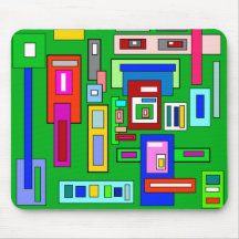 Green multicolored squares retro pattern mousepads