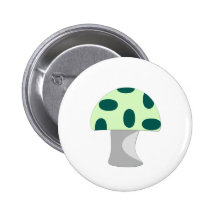 Green Mushroom Pinback Button