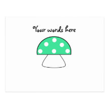 Green mushrooms postcard